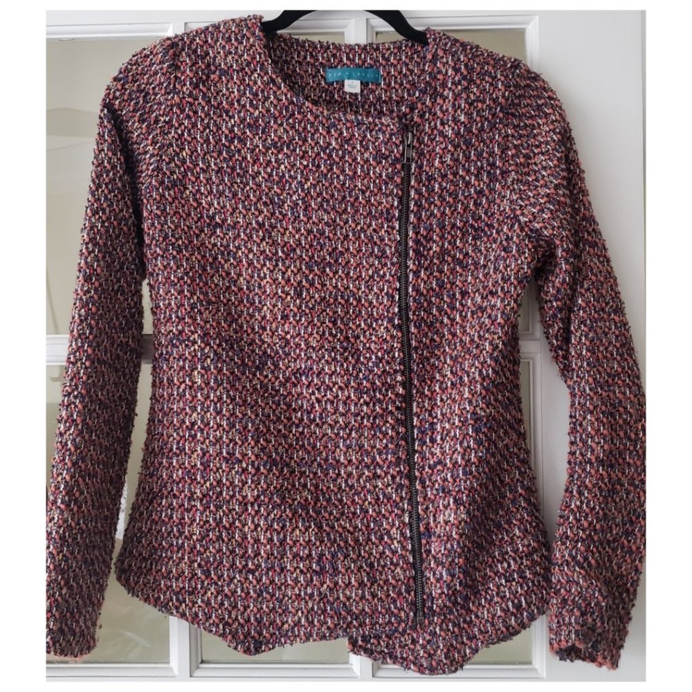 Multi-Color Wool Blend Moto Jacket by Pim + Larkin